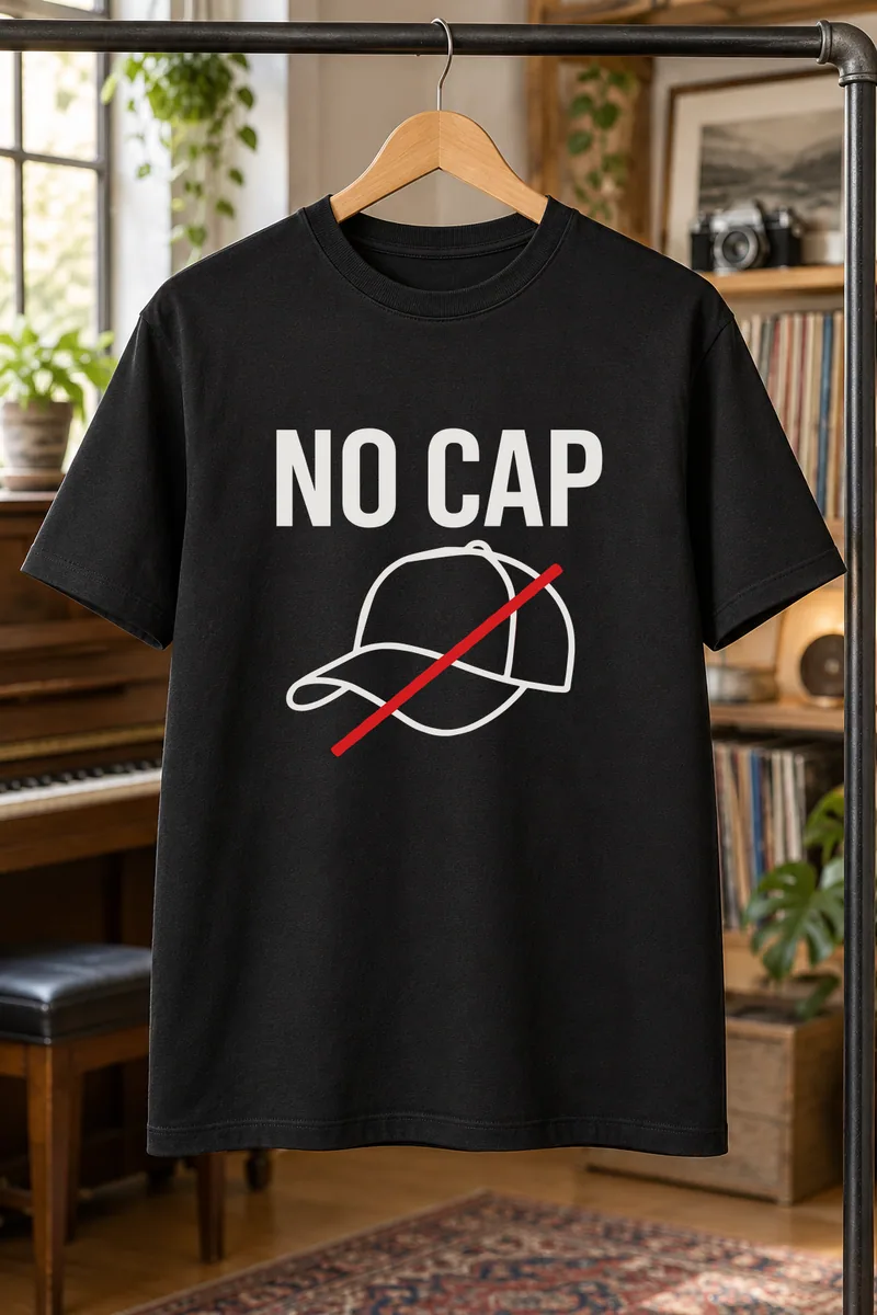 No Cap Baseball Hat Crossed Out With Red Slash Slang Pun – Gamers and Geeks design