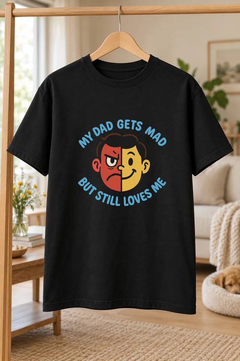 My Dad Gets Mad But Still Loves Me Split Face Family Humor – Family and Friends design