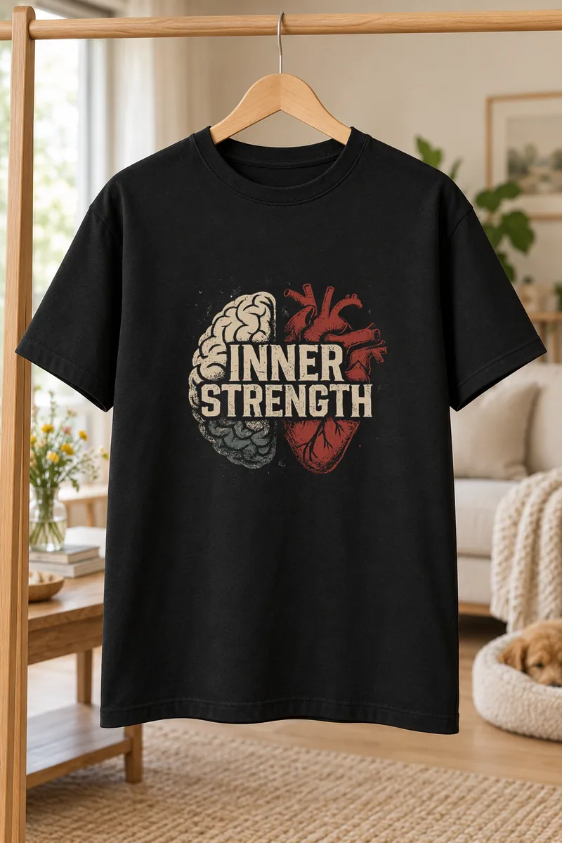 Inner Strength Distressed Anatomical Brain And Heart Split – Health and Wellness design