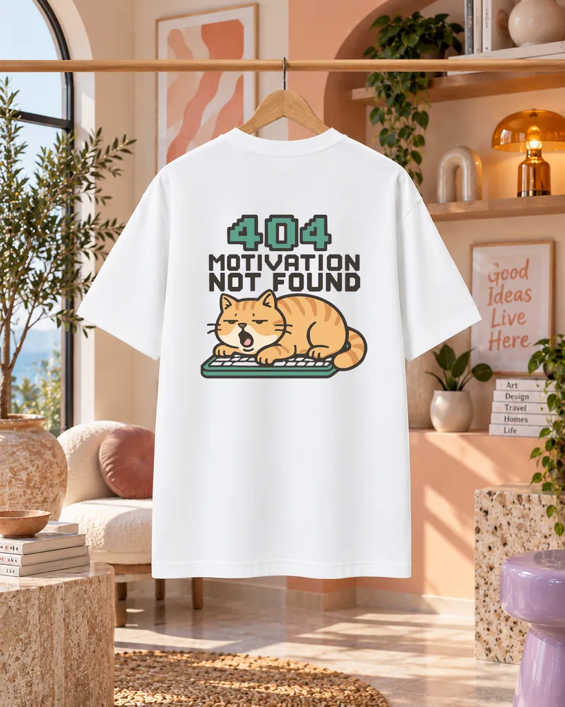 404 Motivation Not Found Sleepy Orange Cat On A Keyboard – Pet lovers design